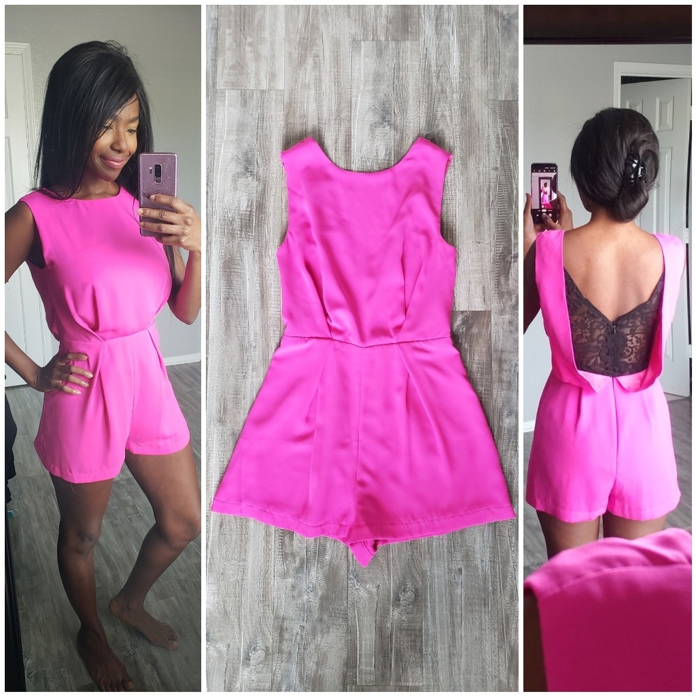 Neon pink romper